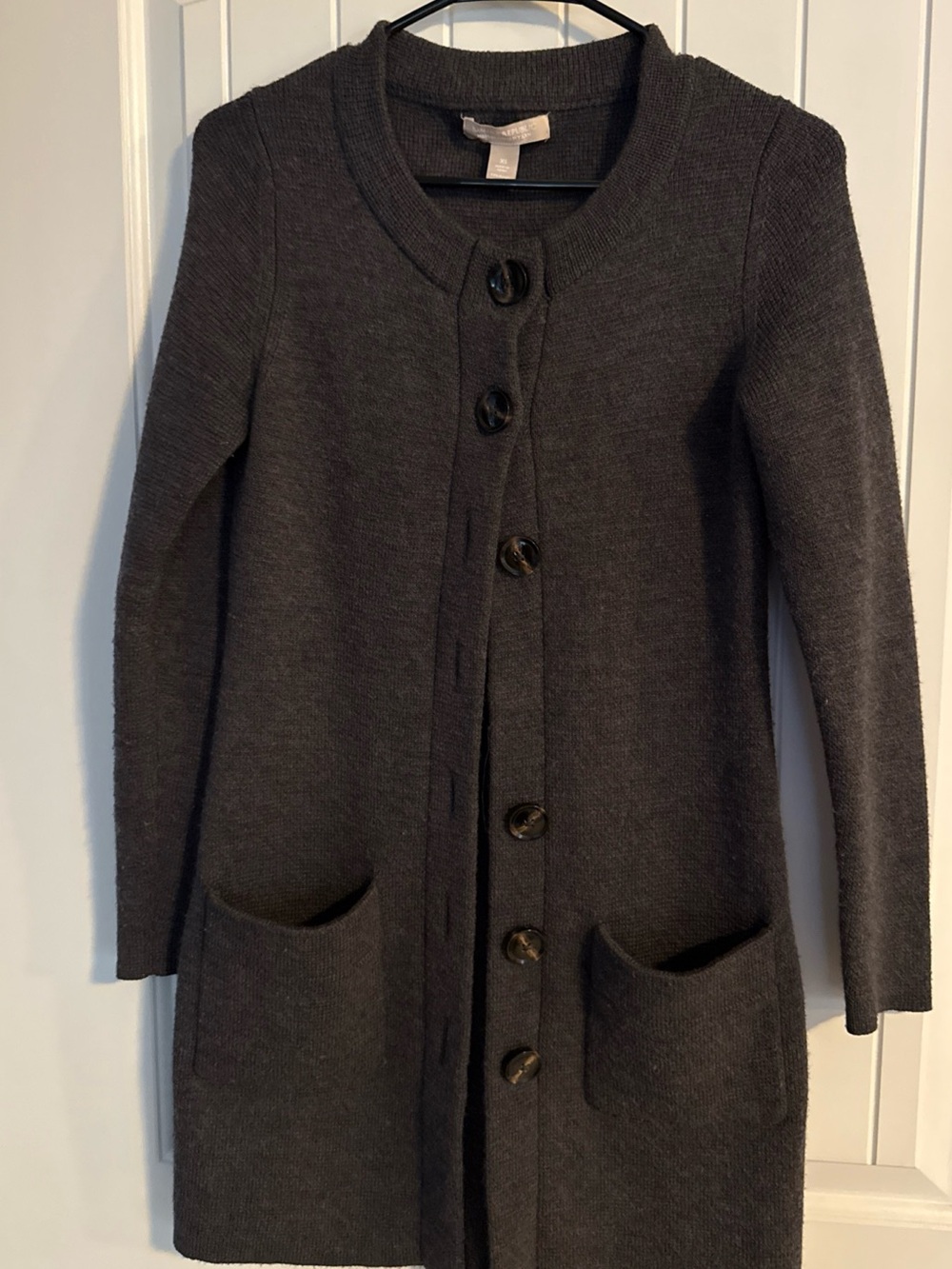 Banana Republic Women’s Charcoal Button-Front Knit Cardigan Sz XS